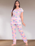 Be You Women Pack Of 2 Geometric Printed Top Pyjamas Night suit