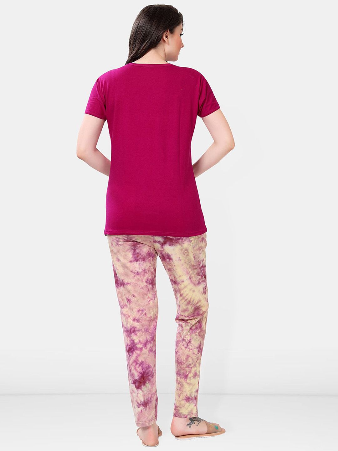 Women Tie and Dye Printed Night suit