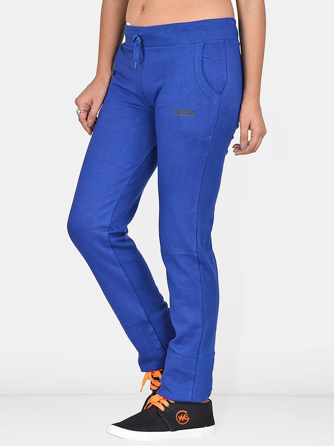 Women Regular Fit Mid Rise Cotton Track Pants