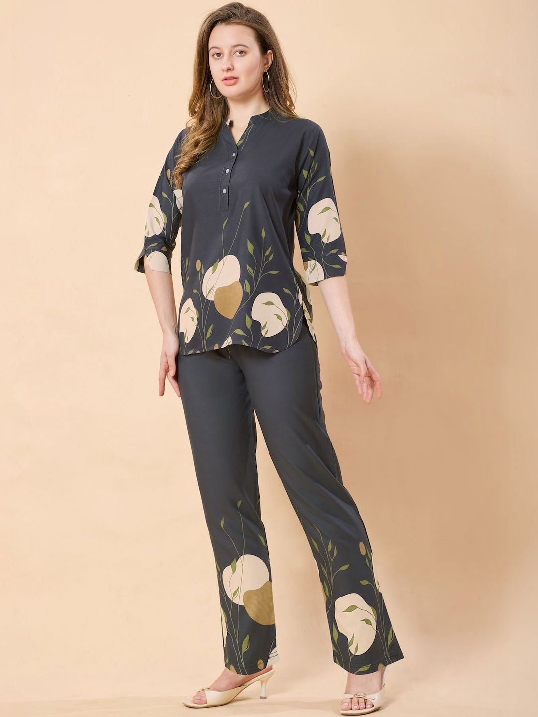 Printed Top With Trousers Co-Ords