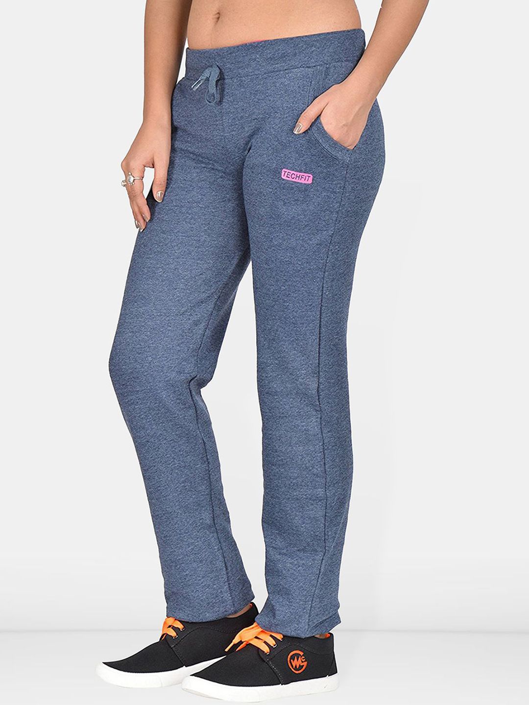 Women Mid-Rise Relaxed-Fit Track Pants