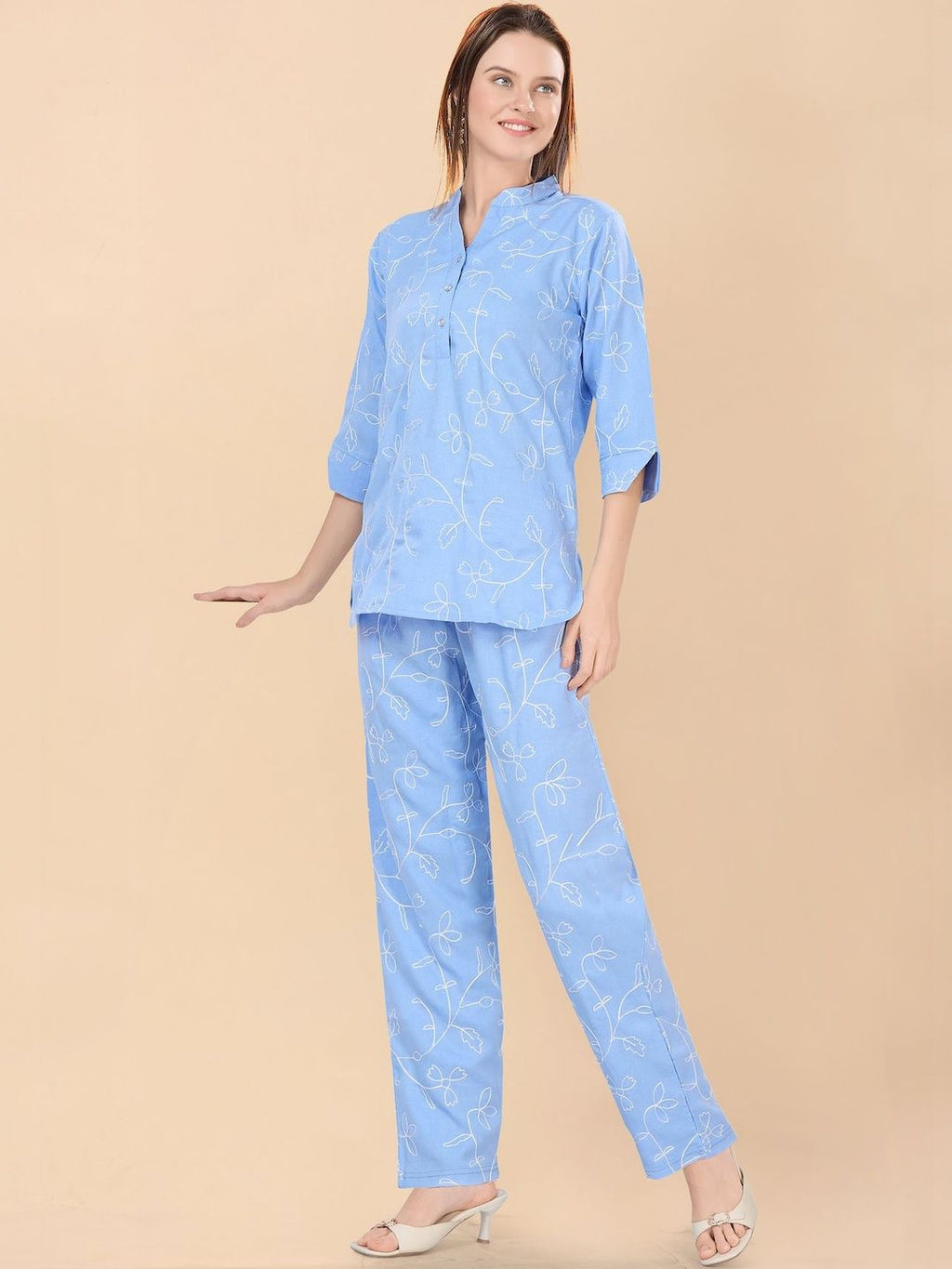 Embroidered Top With Trousers Co-Ords