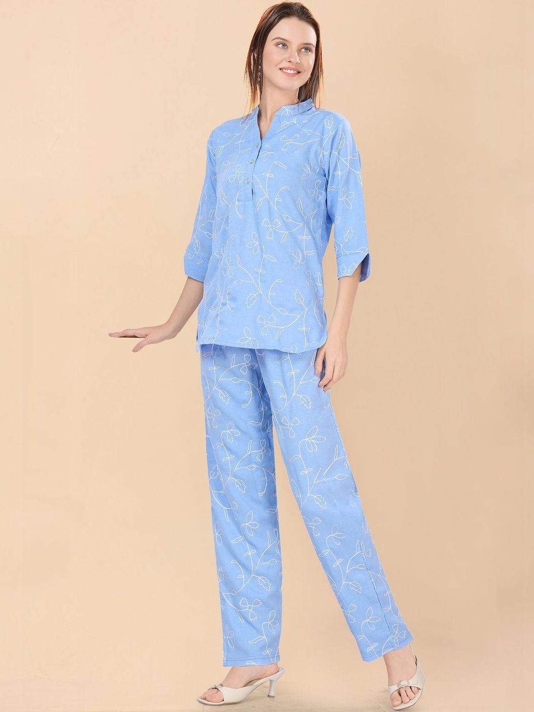 Embroidered Top With Trousers Co-Ords