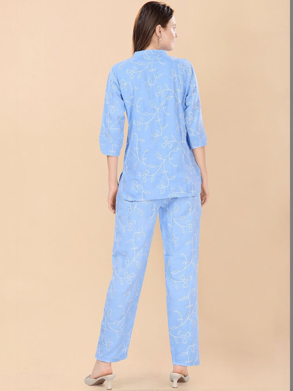 Embroidered Top With Trousers Co-Ords