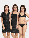 Be You Women Solid Satin Nightwear Set