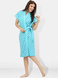 Be You Women Printed Cotton Anti-bacterial Super Soft Bath Robe With Belt