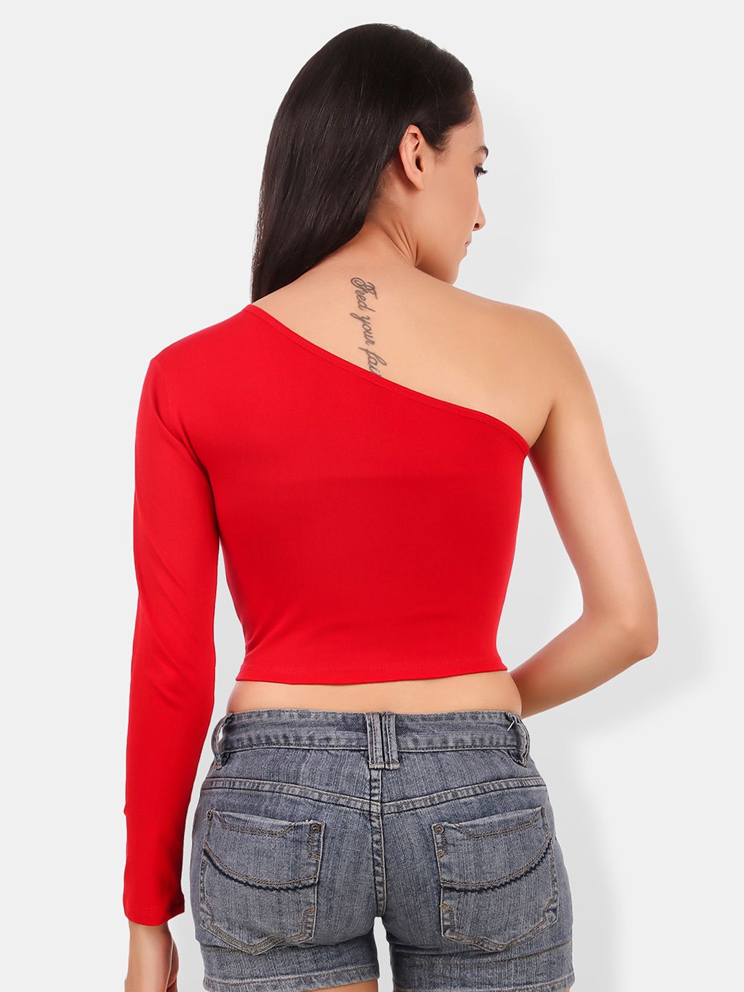 One Shoulder Cotton Crop Top