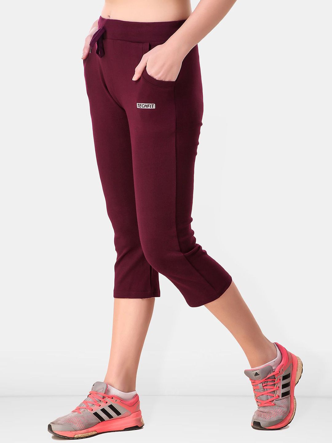 Women Solid Cotton Three Fourth-Length Tights