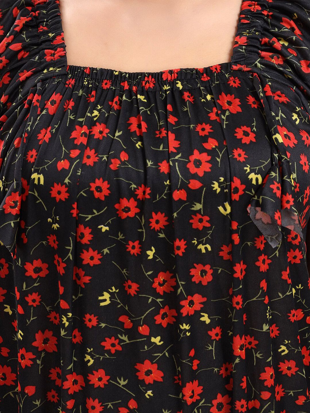 Floral Printed Satin Maxi Nightdress