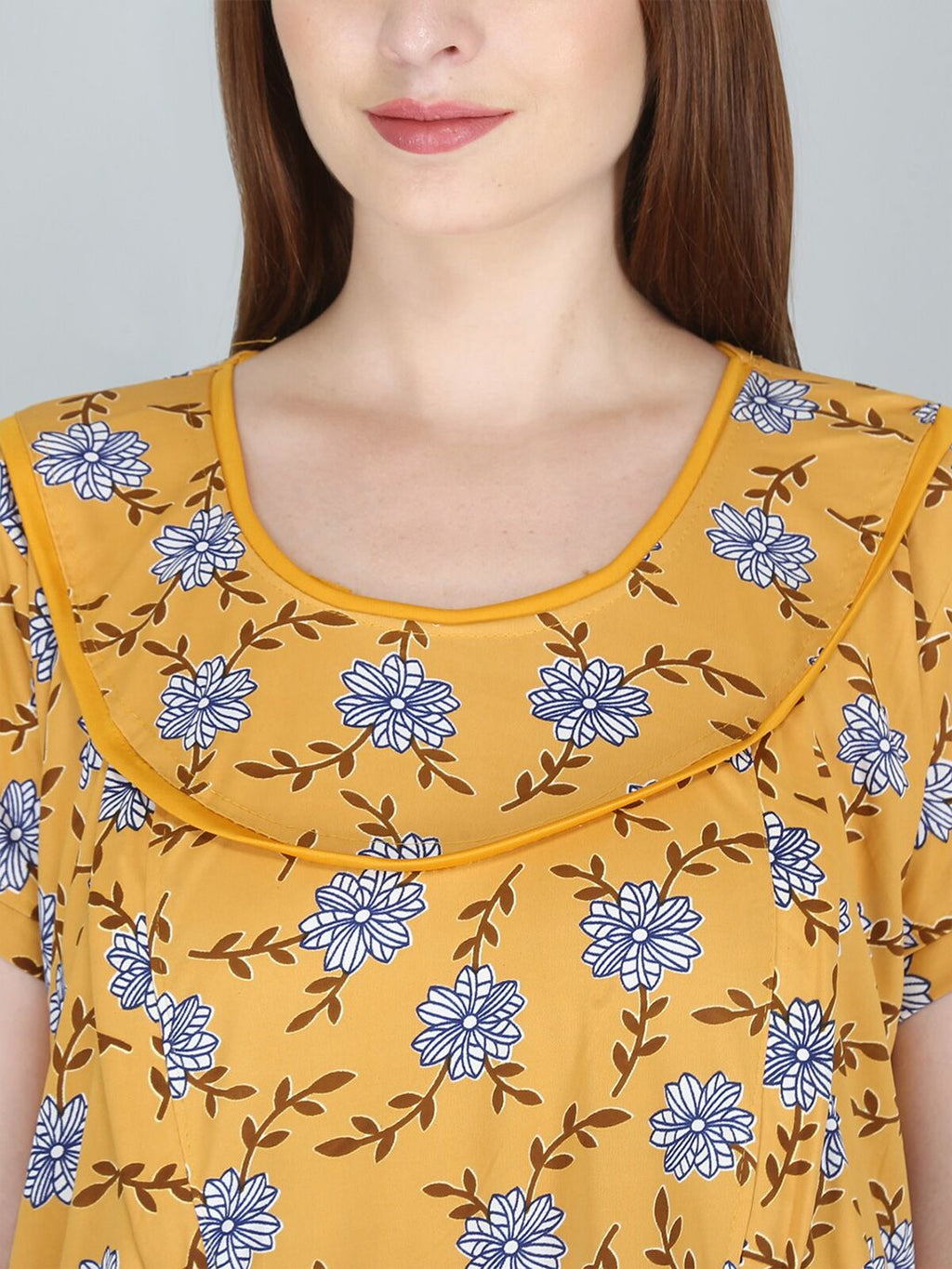 Women Printed Maternity Maxi Nightdress