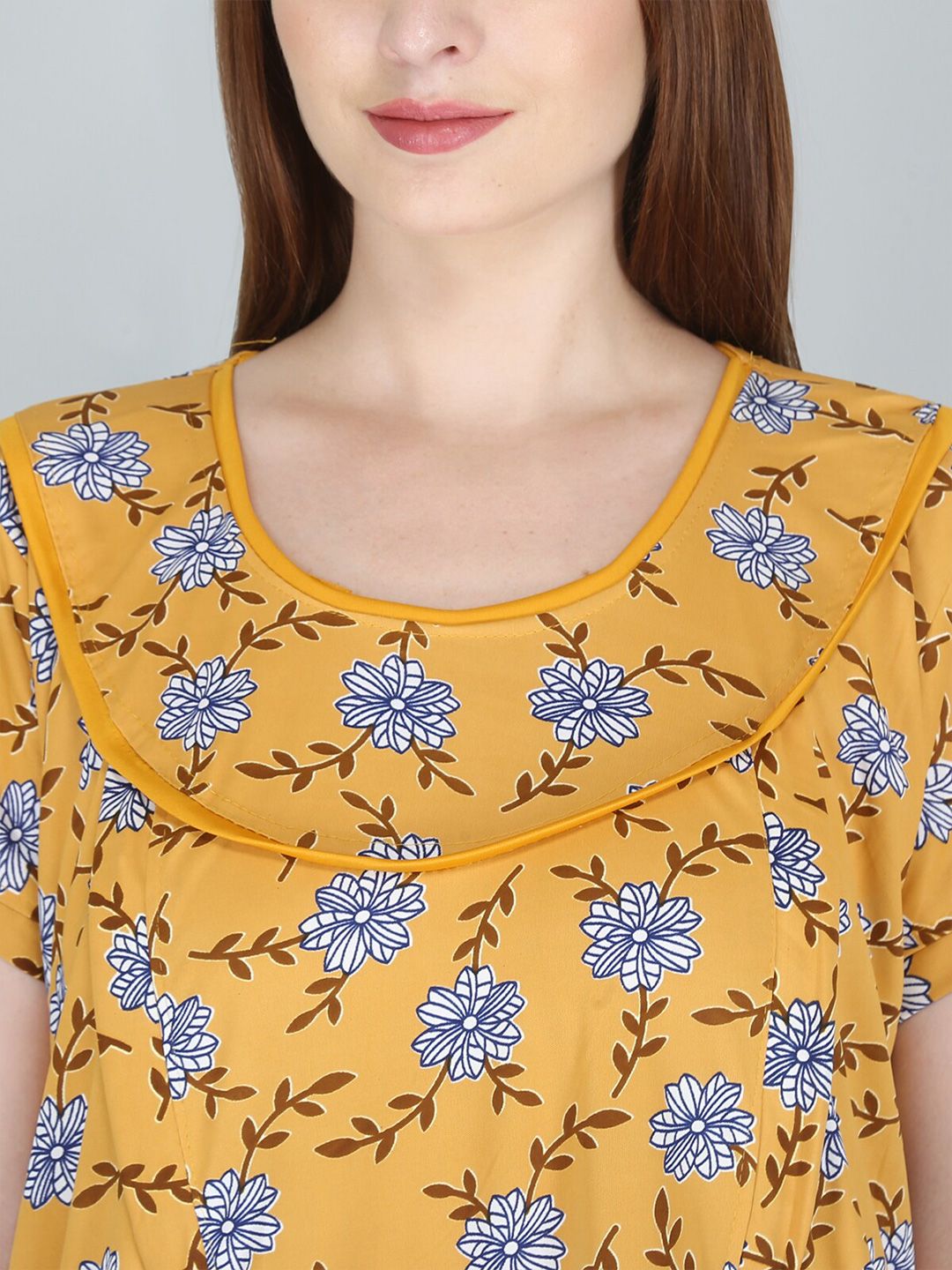 Women Printed Maternity Maxi Nightdress