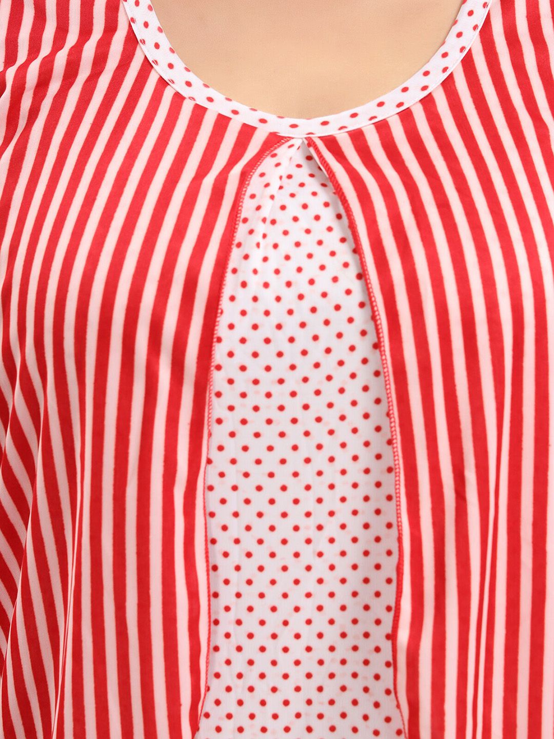Striped Satin Maternity Night Suit