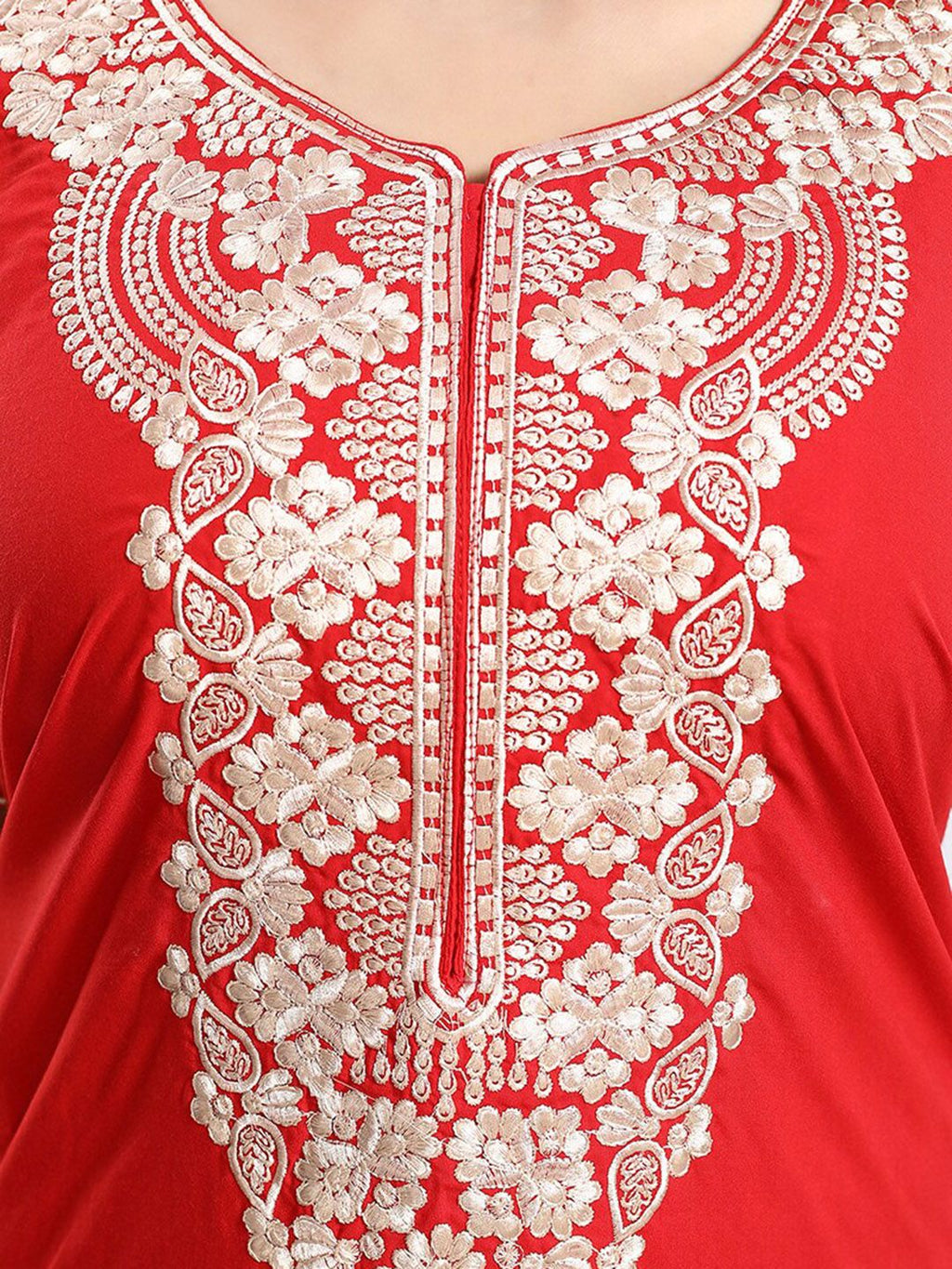 Ethnic Motifs Embroidered Maxi Nightdress