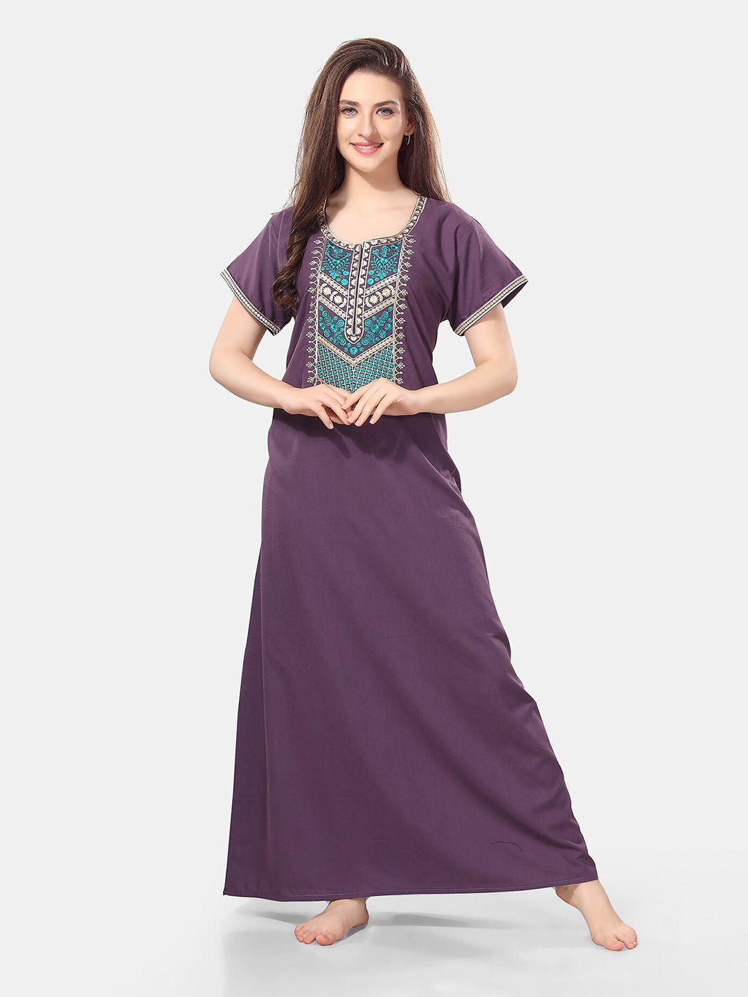 Be You Embroidered Maxi Nightdress