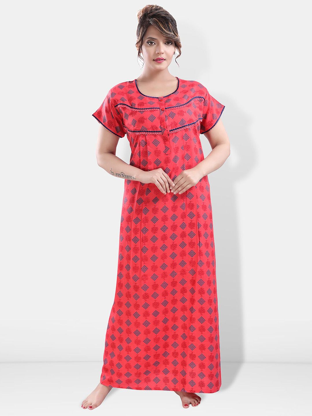 Be You Geometric Printed Maxi Nightdress