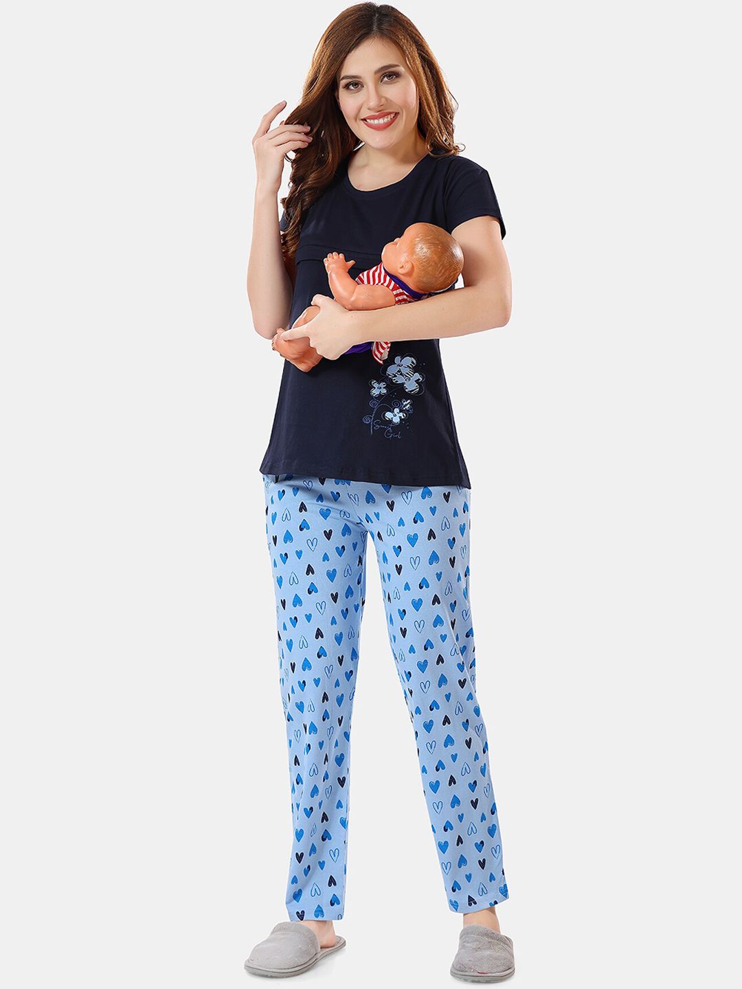 Printed Maternity Night Suit
