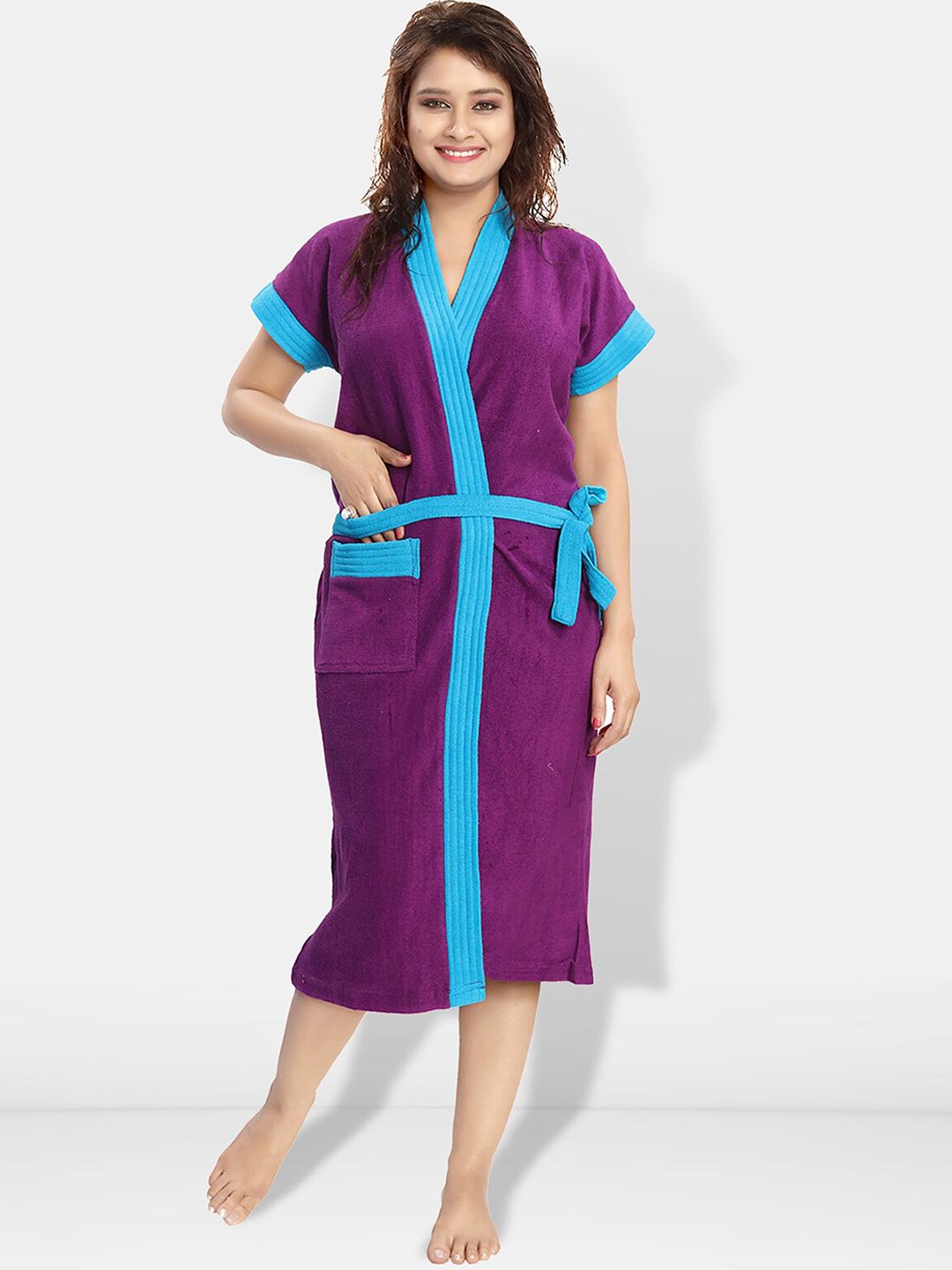 Be You Women Cotton Anti-bacterial Super Soft Bath Robe With Belt