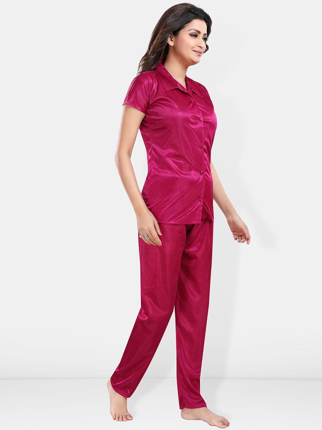 Satin Shirt & Lounge Pant Night Suit