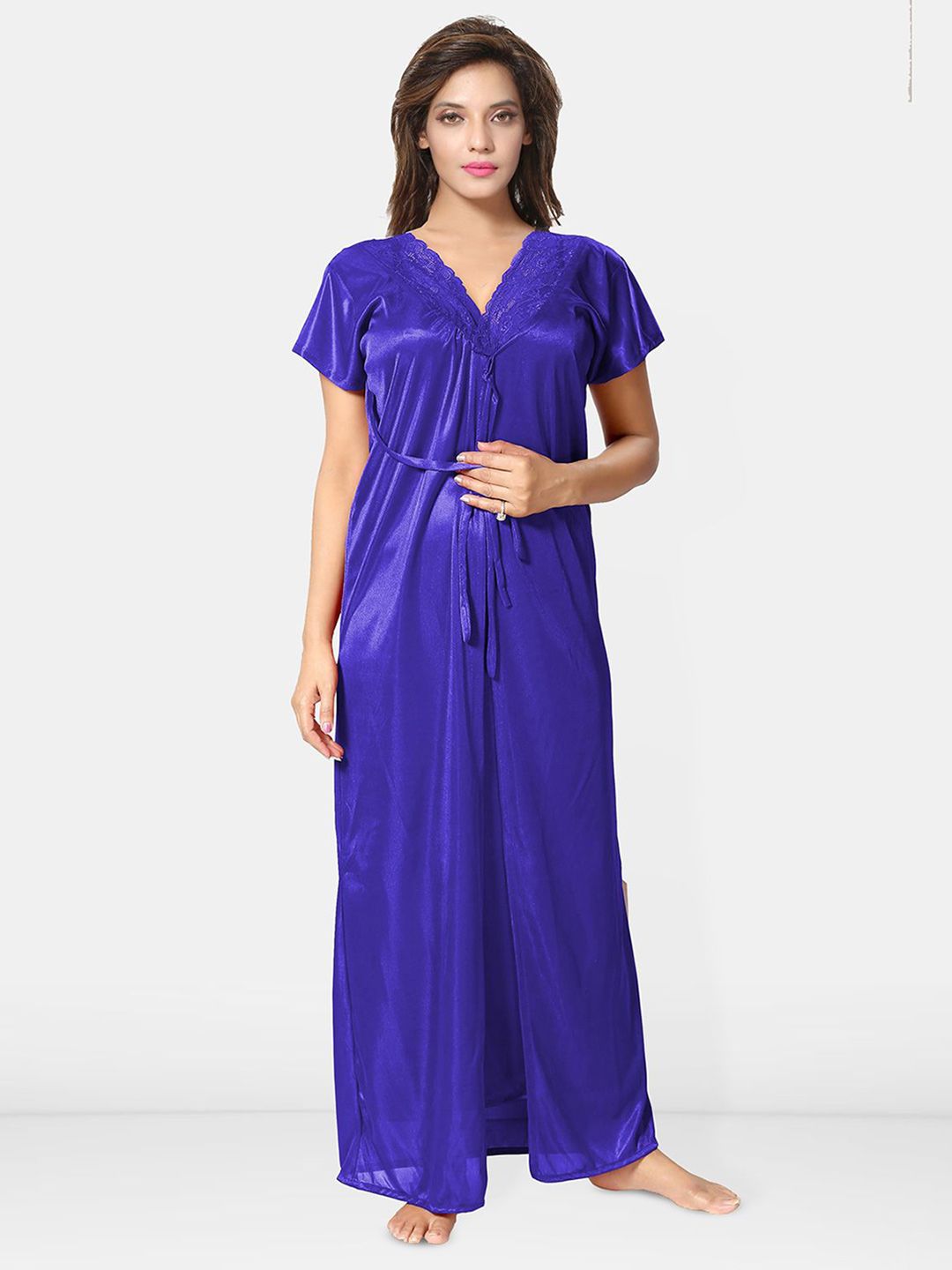 Be You Women Pack of 2 Nighty with Robe Nightdress