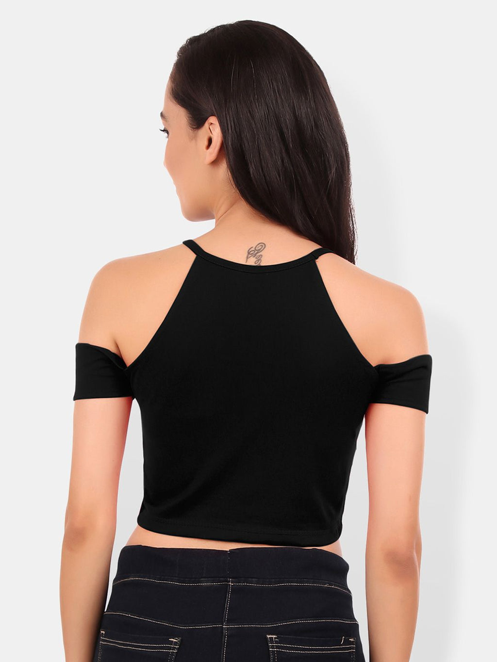 Cold-Shoulder Cotton Crop Top