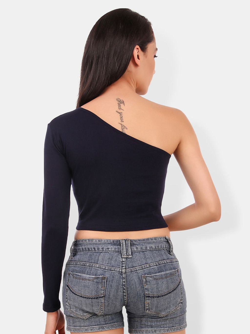 One Shoulder Cotton Crop Top