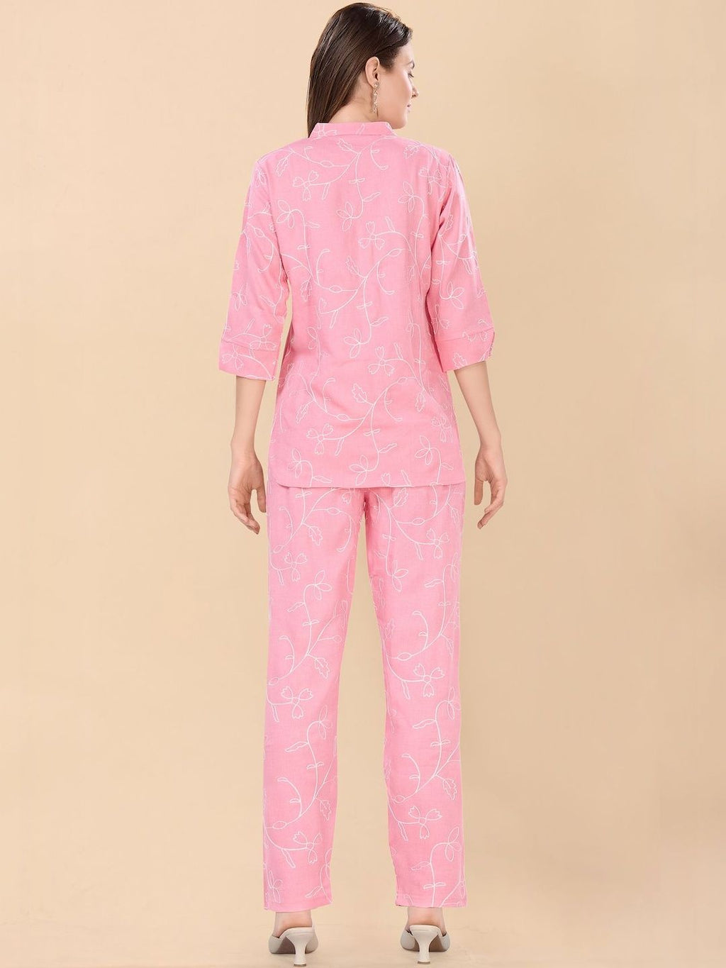 Embroidered Top With Trousers Co-Ords