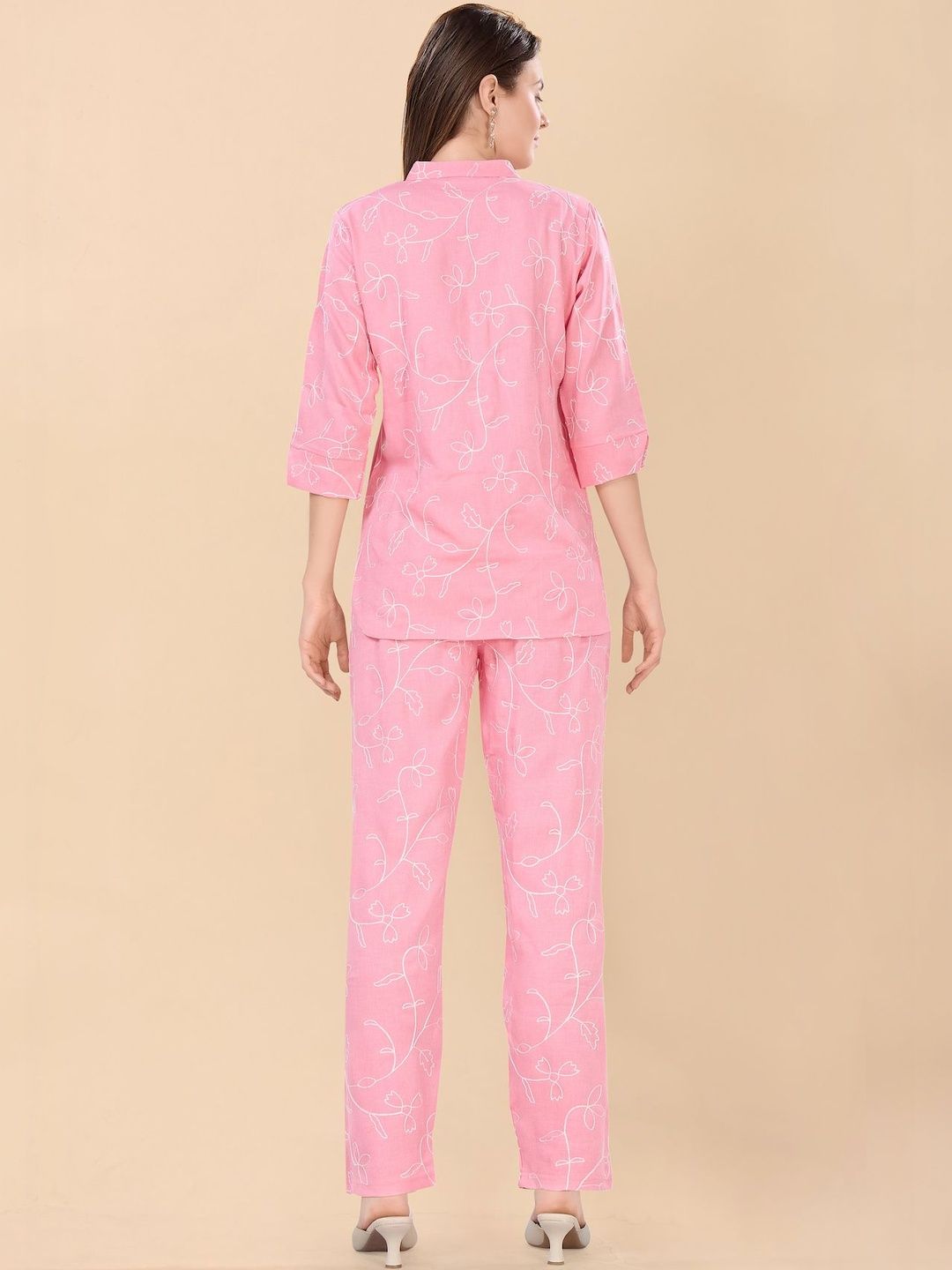 Embroidered Top With Trousers Co-Ords