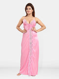 Be You Women Shoulder Straps Satin Maxi Nightdress
