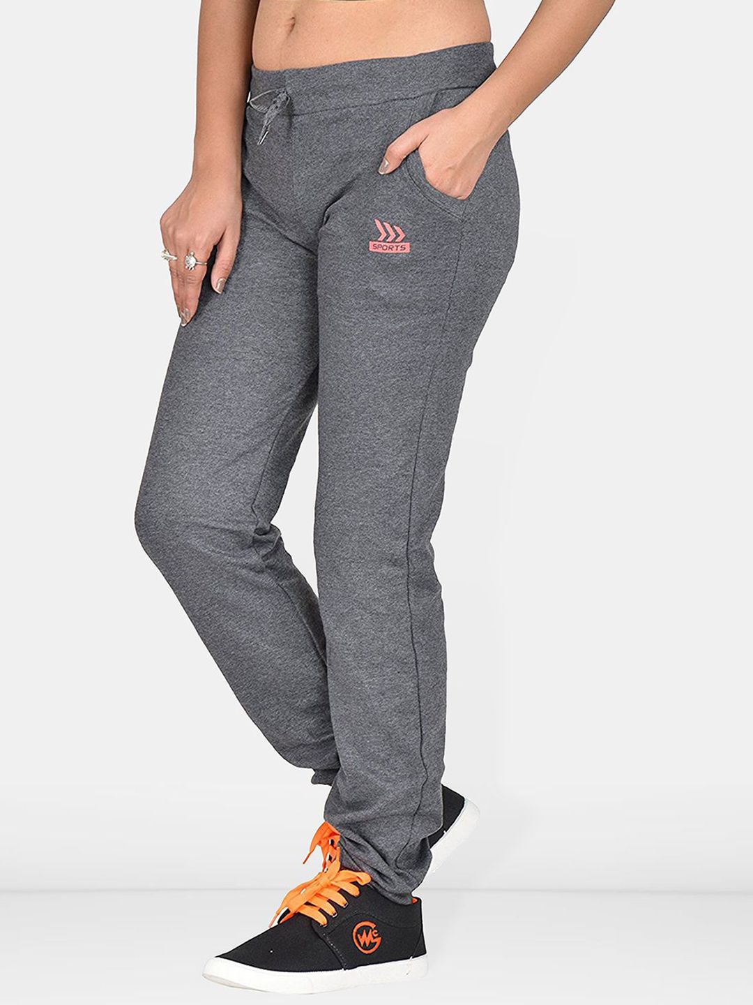 Women Cotton Mid-Rise Relaxed-Fit Track Pants