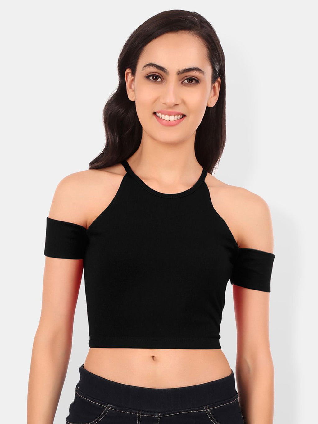 Be You Cold-Shoulder Cotton Crop Top