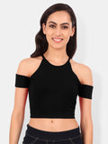 Be You Cold-Shoulder Cotton Crop Top