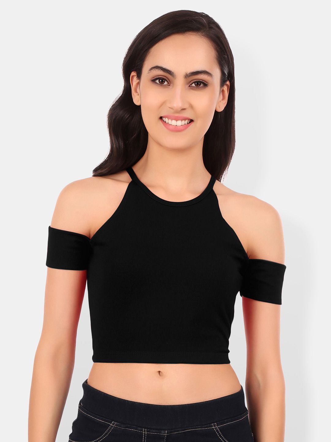 Be You Cold-Shoulder Cotton Crop Top