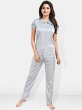 Be You Lapel Collar Satin Night suit