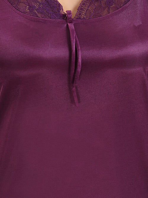 6 Pieces Satin Maxi Nightdress Set With Robe And Lingerie Set