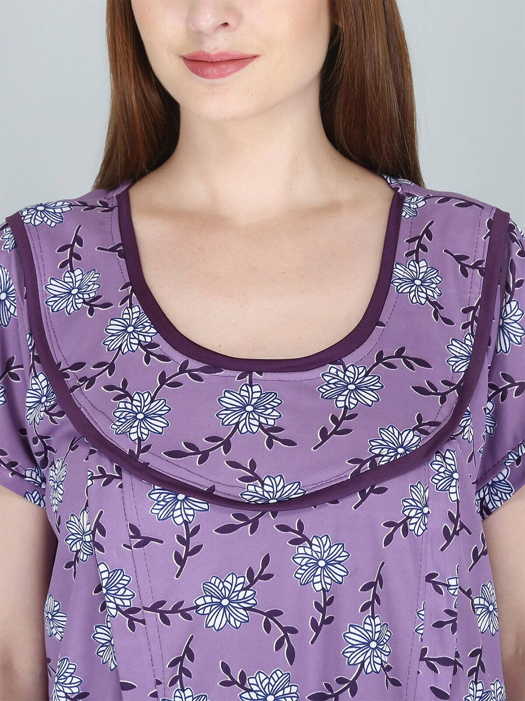 Women Printed Maternity Maxi Nightdress