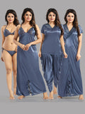 Be You Blue Satin Maxi Shoulder Straps Nightdress