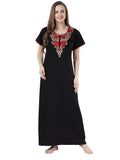 Be You Black Embroidered Maxi Nightdress
