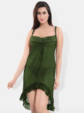Be You Shoulder Straps Sleeveless Net High-Low Baby Doll With Brief