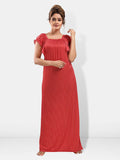 Be You Polka Dots Printed Square Neck Satin Maxi Nightdress