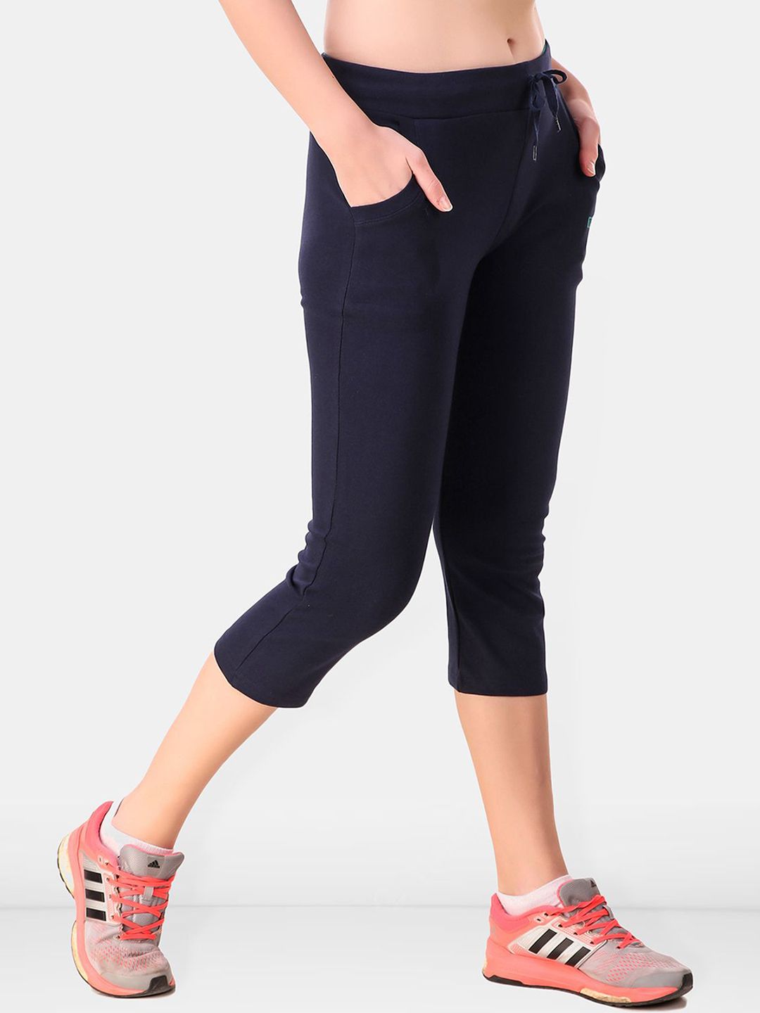 Cotton Solid Three Fourth -Length Tights