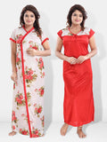 Be You Floral Printed Satin Maxi Nightdress with Robe