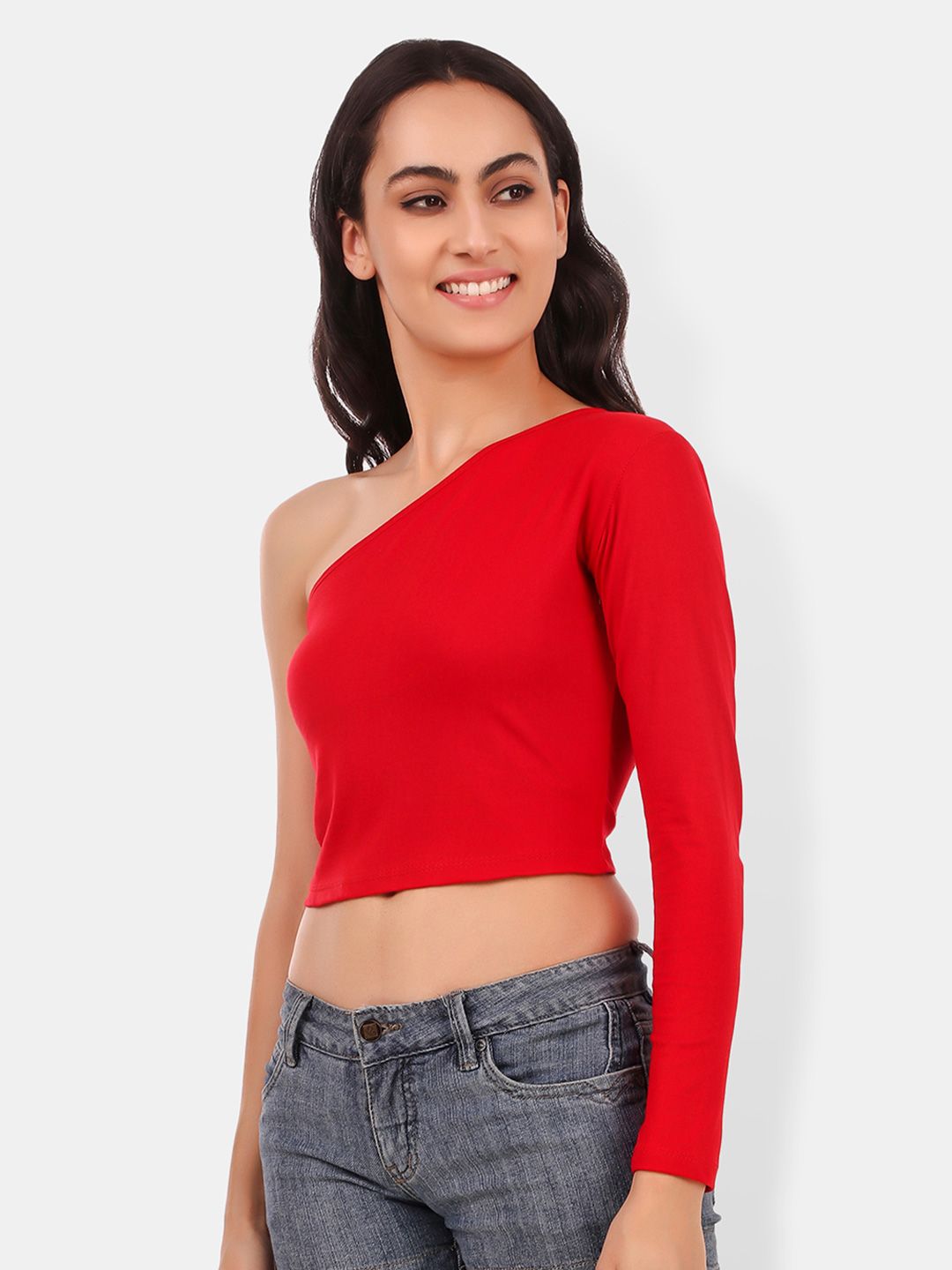 One Shoulder Cotton Crop Top