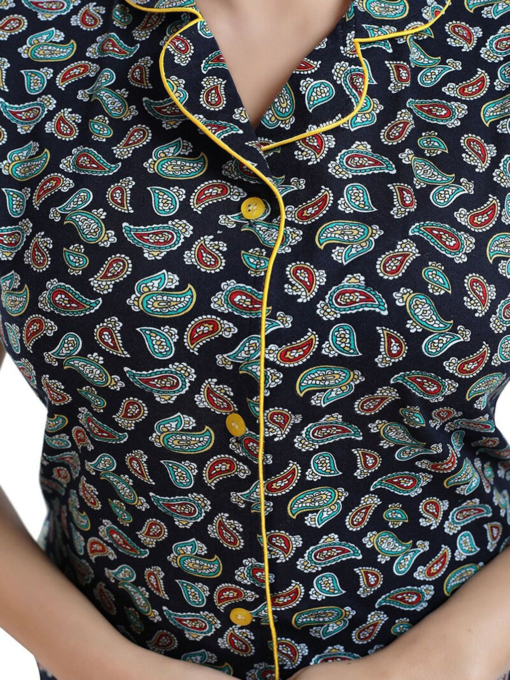 Ethnic Motifs Printed Shirt With Pyjamas