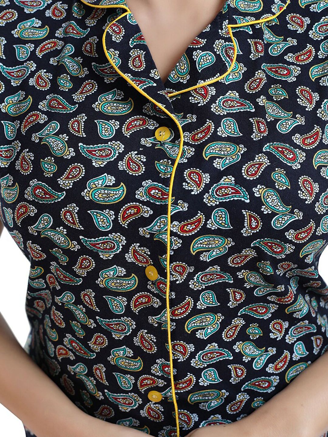 Ethnic Motifs Printed Shirt With Pyjamas