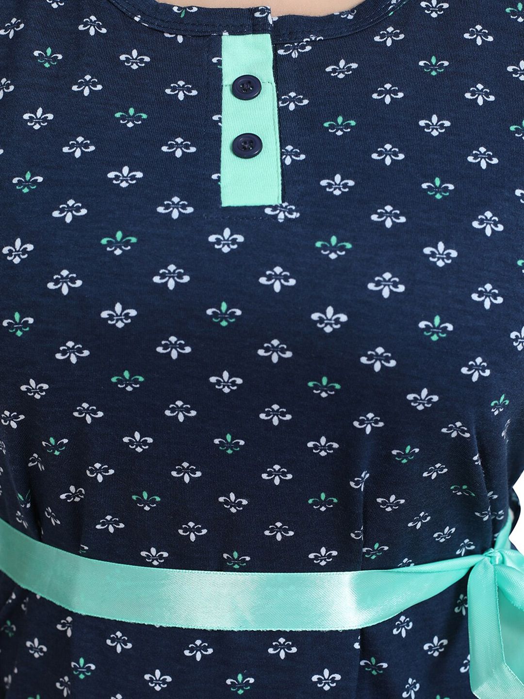 Ethnic Motifs Printed Round Neck T-Shirt Nightdress