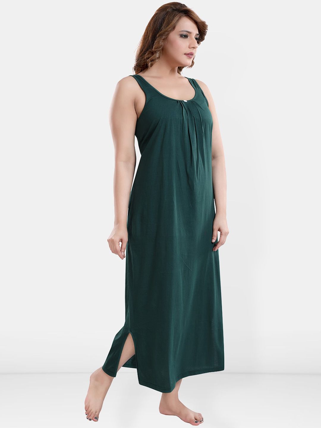 Sleeveless Cotton Maxi Nightdress