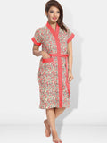 Be You Women Printed Cotton Anti-bacterial Super Soft Bath Robe With Belt