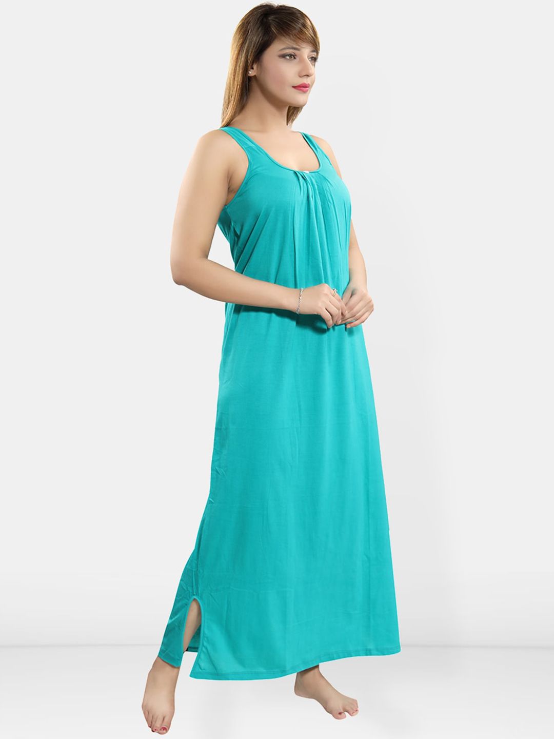 Sleeveless Cotton Maxi Nightdress