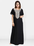 Be You Ethnic Motifs Embroidered Maxi Nightdress