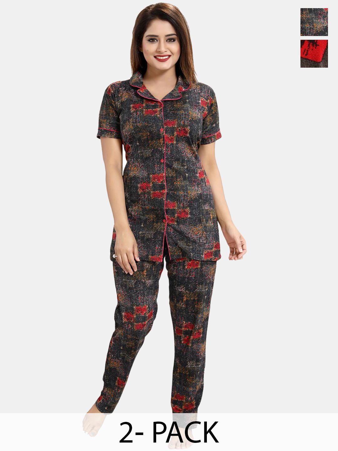 Be You Pack of 2 Printed Night suit